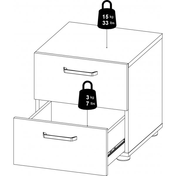 Dallas Nachttisch - Dunkelbraun Dallas Nachttisch - Dunkelbraun