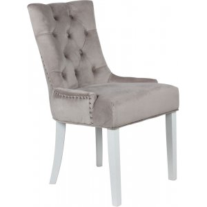 Tuva Decotique Stuhl (Handgriff an der Rckenlehne) - Beige Samt + Mbelpflegeset fr Textilien