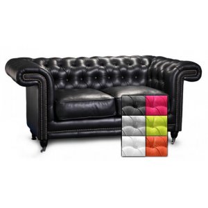 Chesterfield Manchester 2-Sitzer Stoffsofa - jede Farbe