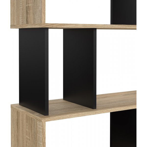 Maze Bcherregal - Eiche/schwarz