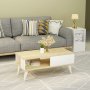 Saul Couchtisch 90 x 45 cm - Saphireiche/wei