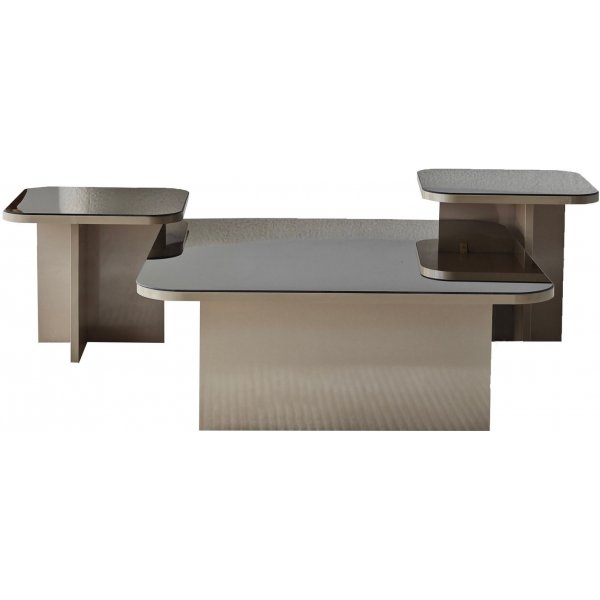 Jazz Couchtisch-Set 80/40/40 x 80/40/40 cm - Beige/Bronze