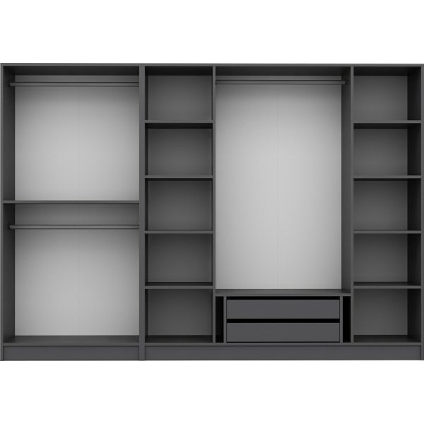 Cikani Kleiderschrank mit Spiegelt�r 225x52x210 cm - Anthrazit