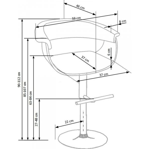 Dreifacher Barhocker - Schwarz