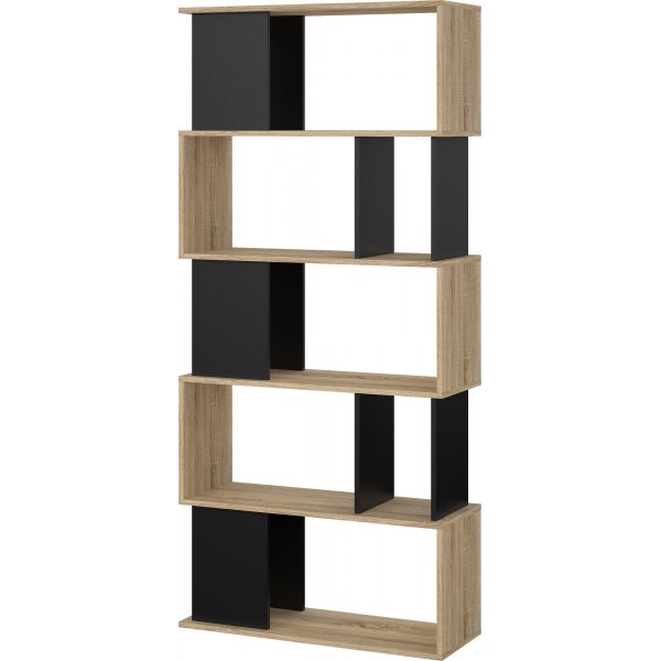 Maze Bcherregal - Eiche/schwarz