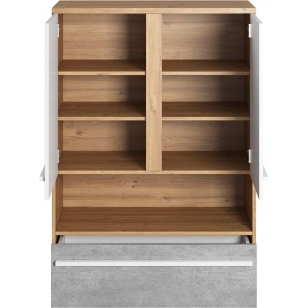 Plano Schrank - Nash Eiche/Weiß/Grau Plano Schrank - Nash Eiche/Weiß/Grau