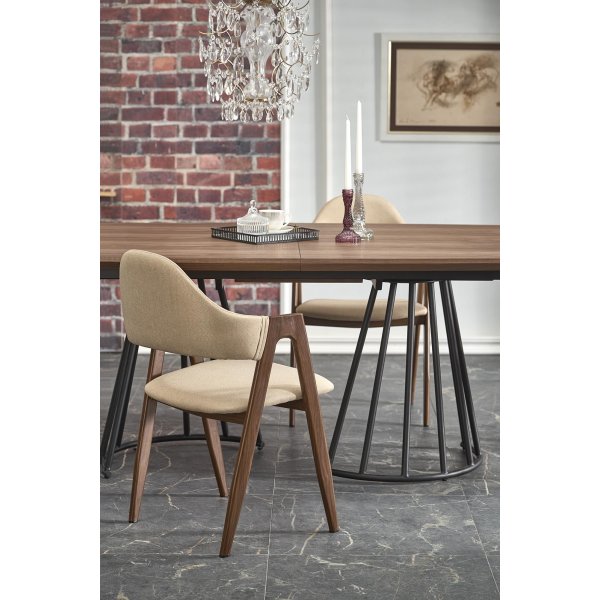 Everton Esstisch 180-200 x 100 cm - Walnuss/Schwarz