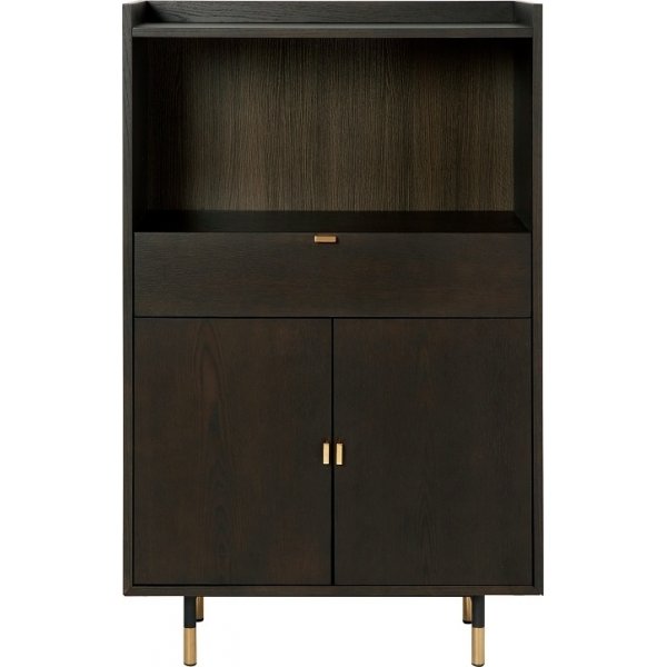 Impala Highboard - braun gebeizte Eiche / gold