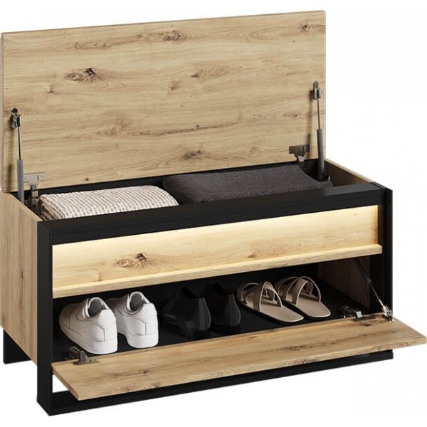 Quant Dielenbank 92 cm - Artisan-Eiche/Schwarz