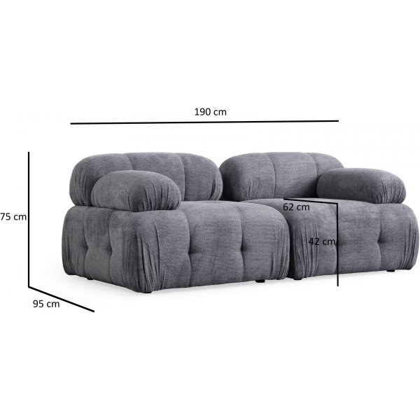 Petite 2-Sitzer-Sofa - Grau Petite 2-Sitzer-Sofa - Grau