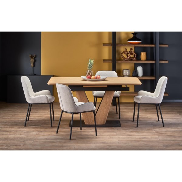 Tozzi Esstisch 160-200 x 90 cm - Eiche/schwarz Tozzi Esstisch 160-200 x 90 cm - Eiche/schwarz