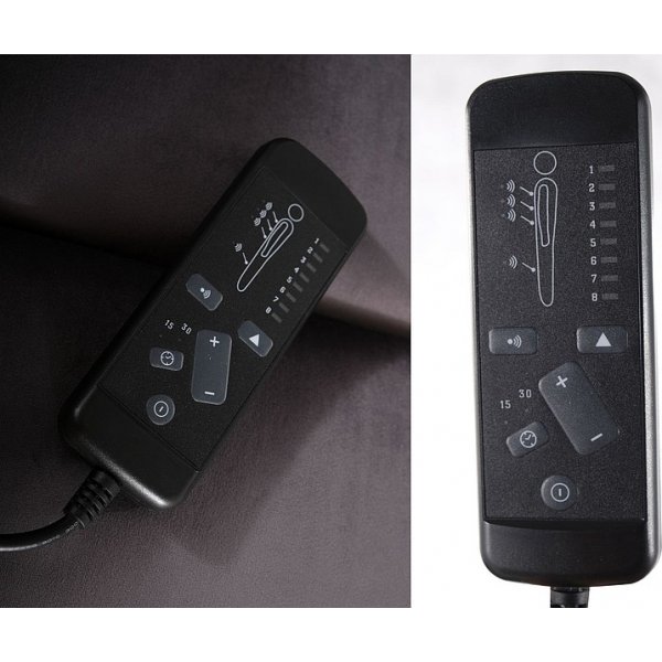 Pegaz Relaxsessel mit Massagefunktion - Grauer Samt Pegaz Relaxsessel mit Massagefunktion - Grauer Samt