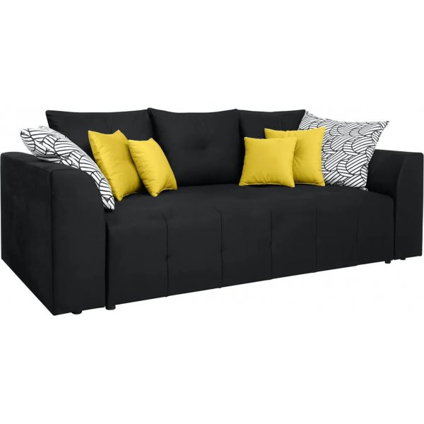 Royal 3-Sitzer Schlafsofa - Schwarz