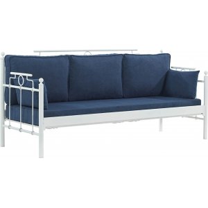 Hampus 3-Sitzer Outdoor-Sofa - Wei/Blau + Fleckentferner fr Mbel