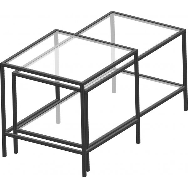 Sevay Arbeitstisch 50/90 x 50/45 cm - Schwarz