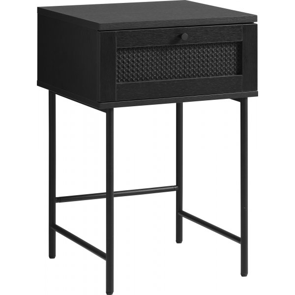 Menu schwarzer Nachttisch mit Schublade