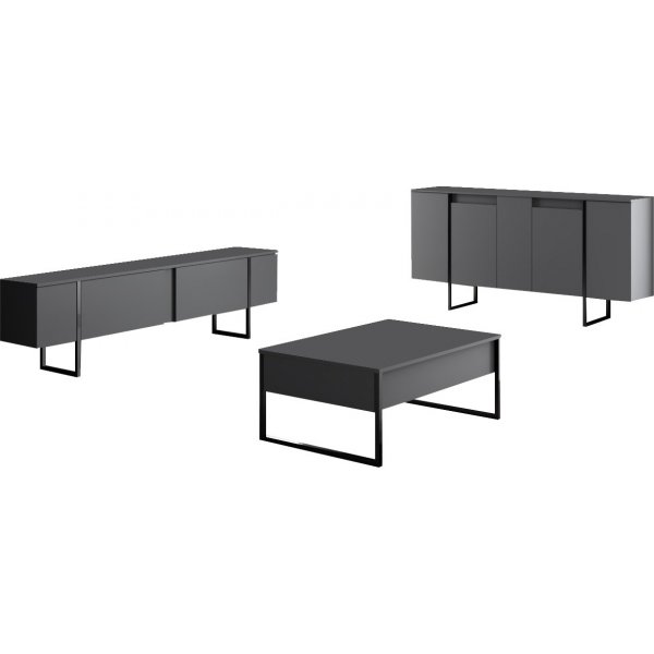 Lux Sideboard Anthrazit/Schwarz