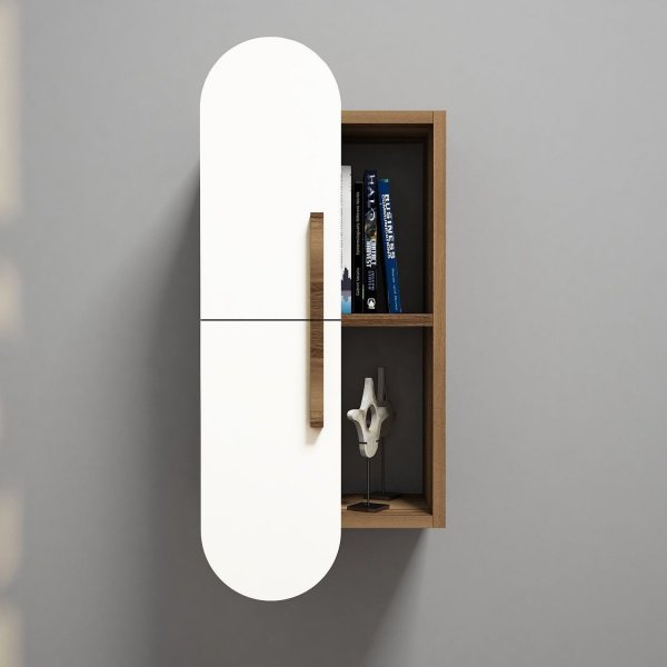 Rose Wandregal - Nussbaum/weiß Rose Wandregal - Nussbaum/weiß