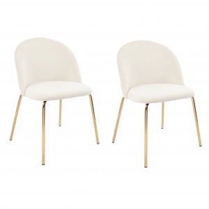 Plaza Samtstuhl - Beige/Messing Plaza Samtstuhl - Beige/Messing