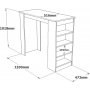 Style Stehtisch 120 x 51,6 cm - Wei/Marmor