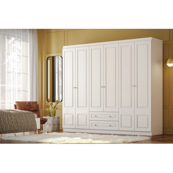 Inci Kleiderschrank 210 x 50 x 182 cm - Wei�