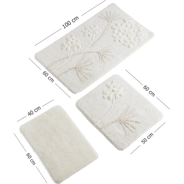 Badezimmerteppich Orchidee - Ecru