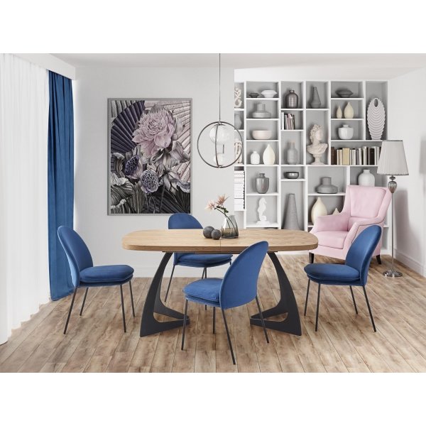 Blackhaven Esstisch 90x160-200 cm - Eiche/Schwarz