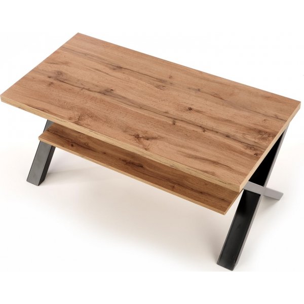 Kasady Couchtisch mit gekreuzten Beinen 120 cm - Wotan Eiche/schwarz