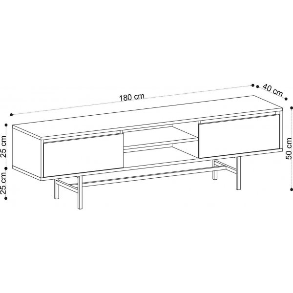 Matias Medienbank - Eiche/schwarz