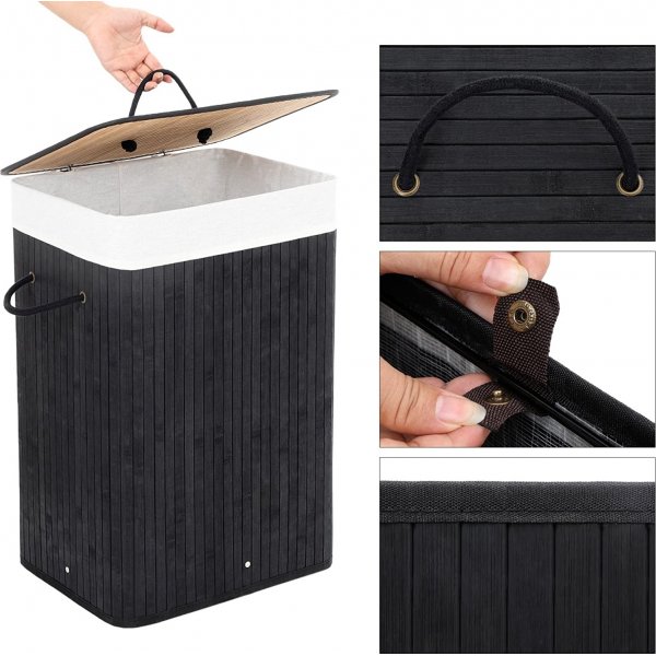 Carolin Wäschekorb 72 l - Schwarz Carolin Wäschekorb 72 l - Schwarz