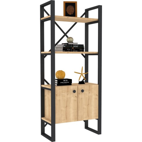 Bcherregal Milena - Eiche Saphir/schwarz