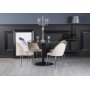 Plaza Essgruppe, Marmortisch mit 4 Plaza Samtsthlen - Beige/Grau/Schwarz