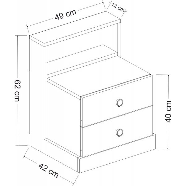 Life Nachttisch - Anthrazit/Weiß Life Nachttisch - Anthrazit/Weiß
