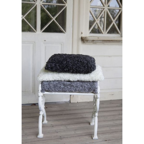 Curly Schafsfell Kissenbezug - Grau