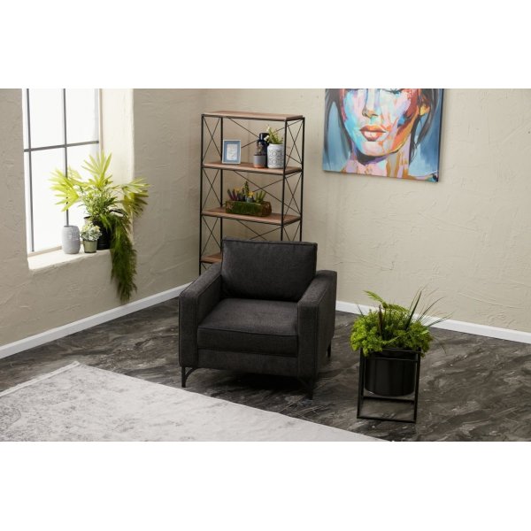 Sessel Berlin - Anthrazit/Schwarz Sessel Berlin - Anthrazit/Schwarz