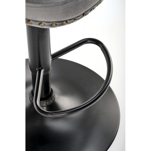 Barhocker mit Gasdruckfeder, grauer Samt, Pelican