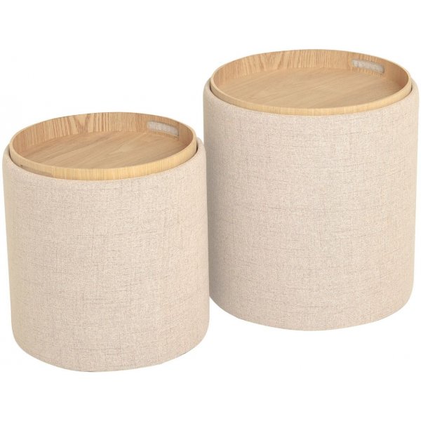 Maiko Hocker 2 Stück - Beige Maiko Hocker 2 Stück - Beige