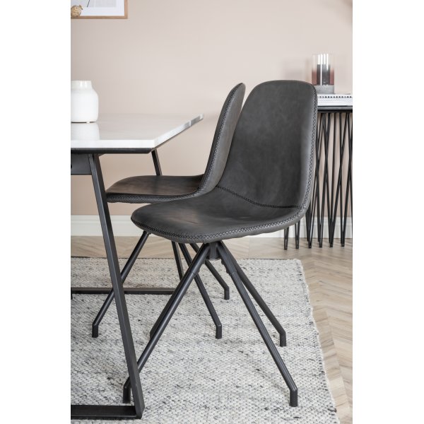 Drehbarer Esszimmerstuhl Bridge - Schwarzes PU Drehbarer Esszimmerstuhl Bridge - Schwarzes PU