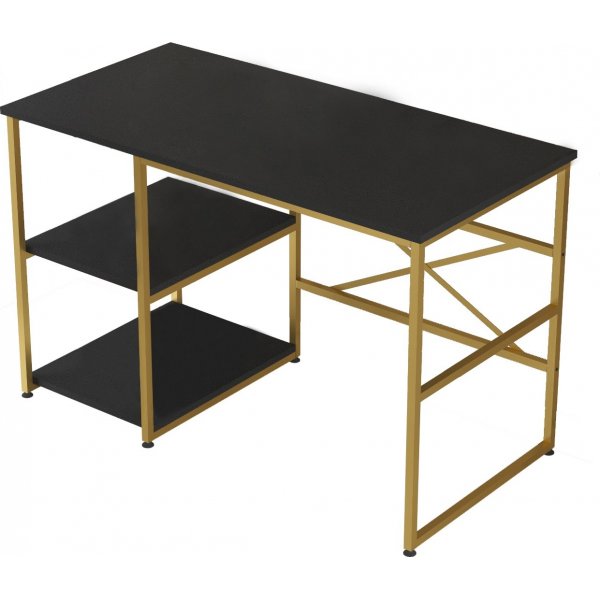 Voyage Schreibtisch 23, 120 x 60 cm - Schwarz/Gold
