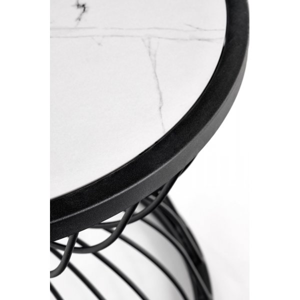 Rudyard Couchtisch Ø50 cm - Weiß/Schwarz Rudyard Couchtisch Ø50 cm - Weiß/Schwarz