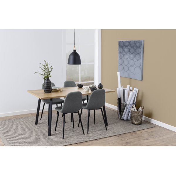 Cenny Esstisch 160 cm - Eiche/schwarz