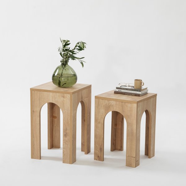 Collesium Beistelltisch-Set 35/35 x 35/35 cm - Eiche