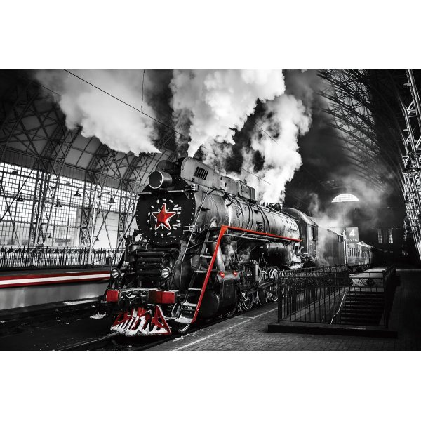 Glasmalerei Lokomotive - 120x80 cm