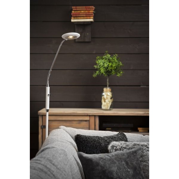 Moto Stehleuchte - Weiß/Chrom Moto Stehleuchte - Weiß/Chrom