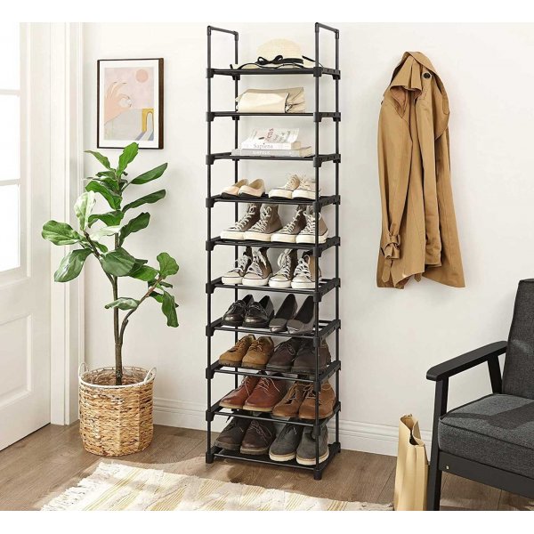 Hohes Schuhregal 174 cm - Schwarz