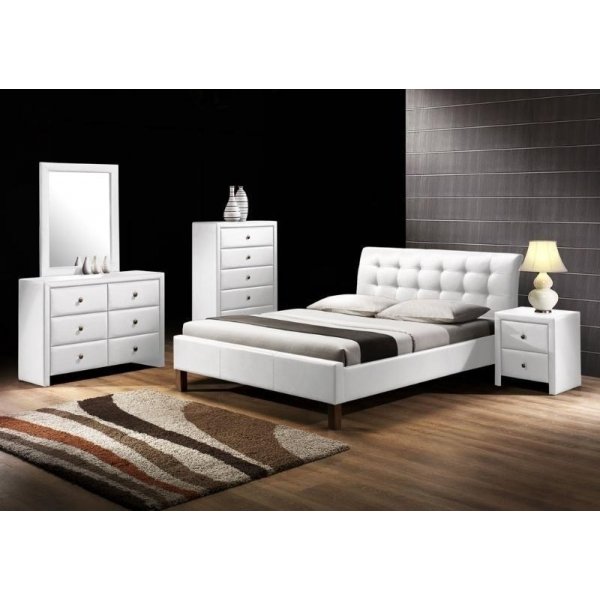 Klara Bettrahmen und Hauptgabel - Wei� (PU)