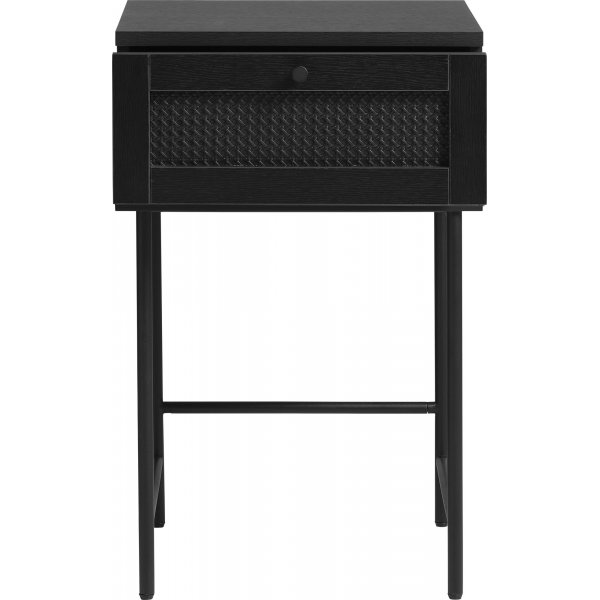Menu schwarzer Nachttisch mit Schublade
