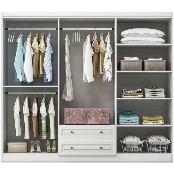 Inci Kleiderschrank 210 x 50 x 182 cm - Wei�