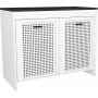 Fertiger Schrank - Wei/Dunkelbraun