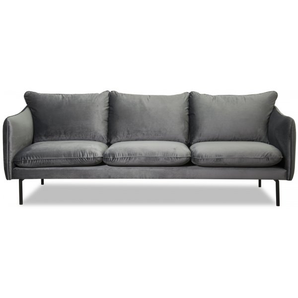 Björndal 3-Sitzer Sofa - Grauer Samt